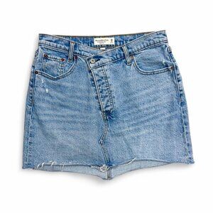 Abercrombie & Fitch The 90’s Micro Mini High Rise Crossover Denim Skirt Size 30”